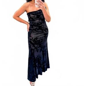 NEW EVENUEL women's weekend away velvet maxi dress in black